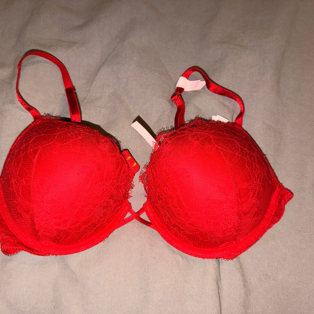 Victoria's Secret Fiery Red Lace Bra